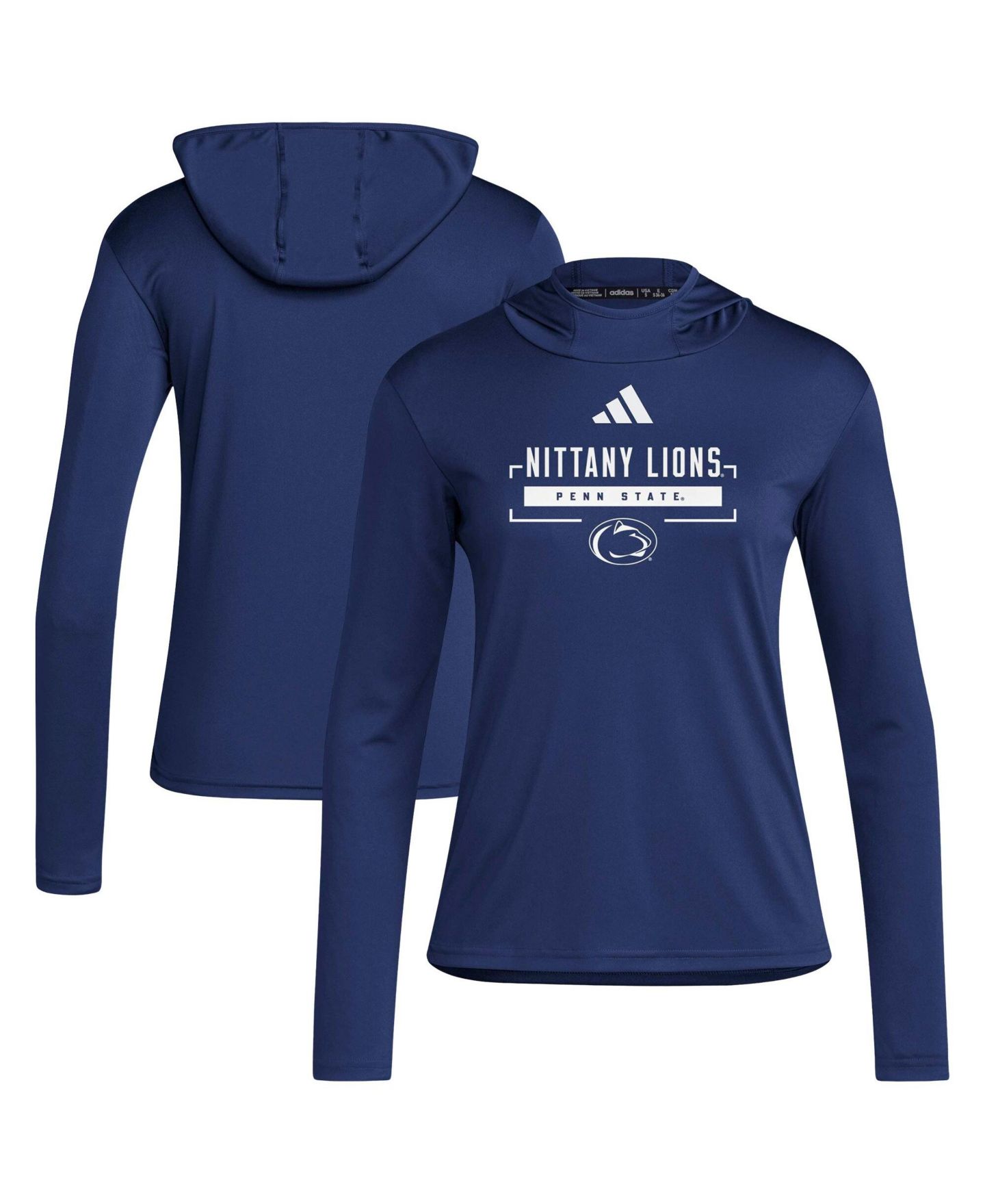Женская футболка adidas Navy Penn State Nittany Lions D4T Long Sleeve Hooded — фото 1