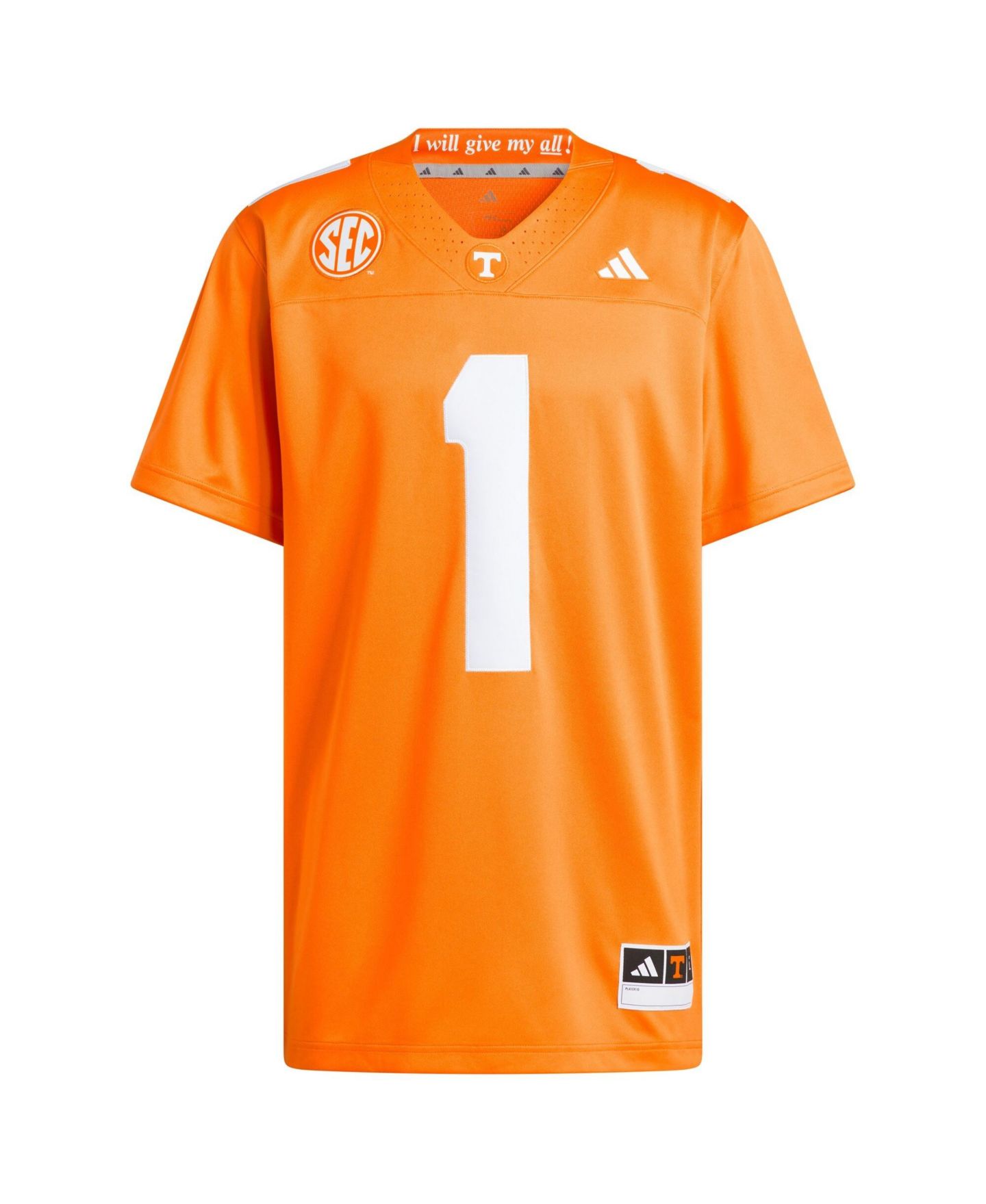 Мужской топ adidas Tennessee Orange Tennessee Volunteers Home Premier Jersey — фото 2