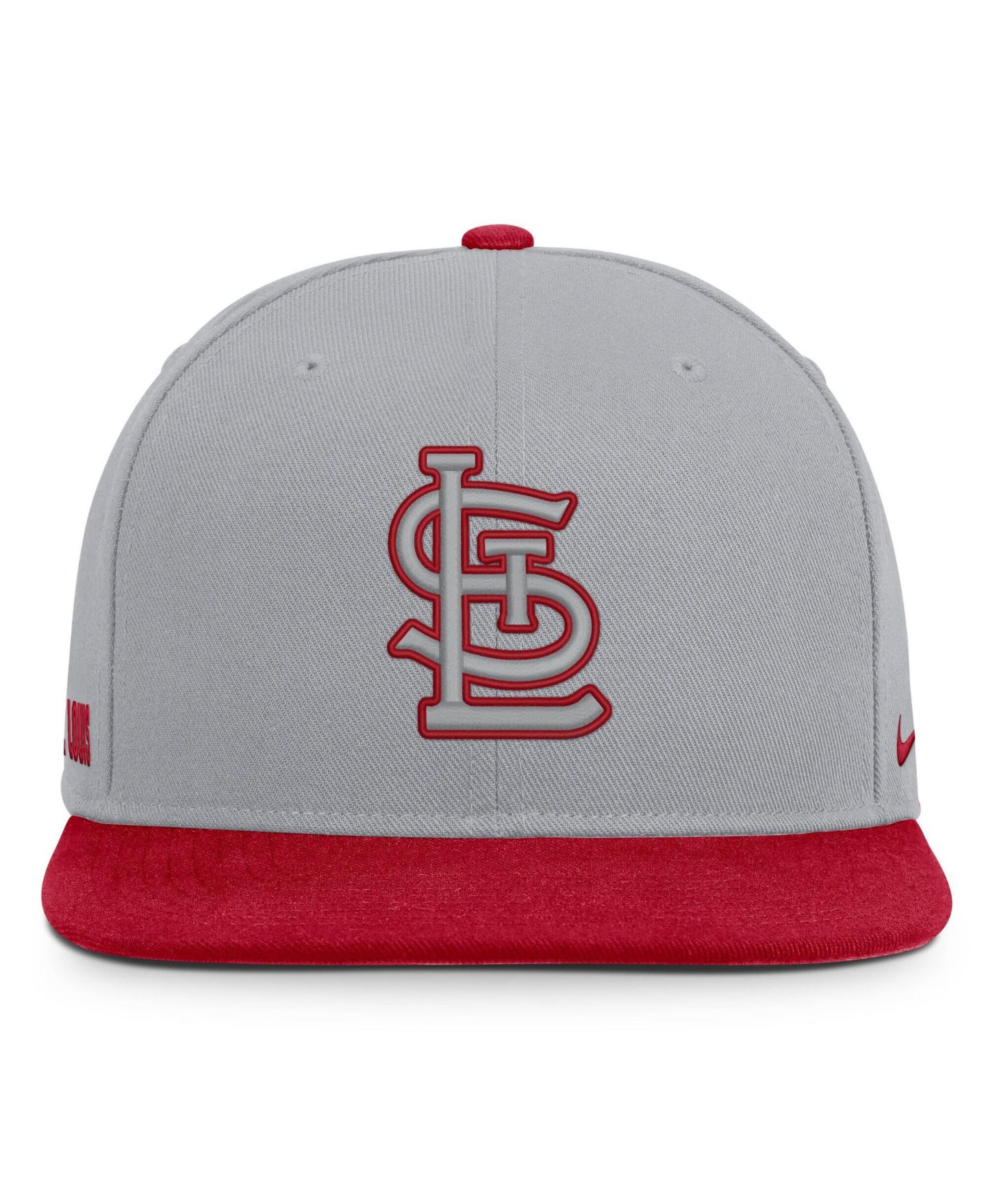 Мужская кепка Nike Gray/Red St. Louis Cardinals Primetime Pro Dri-FIT Snapback Hat — фото 2