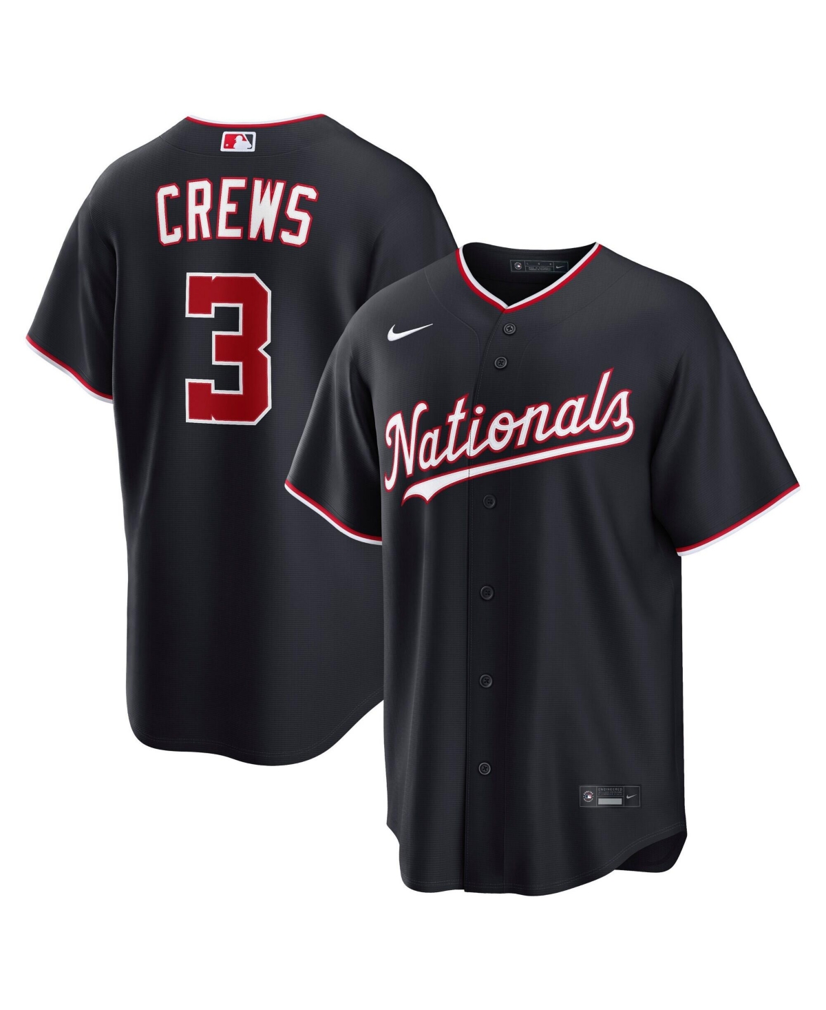 Nike Men's Dylan Crews Navy Washington Nationals Alternate Replica Jersey - Navy