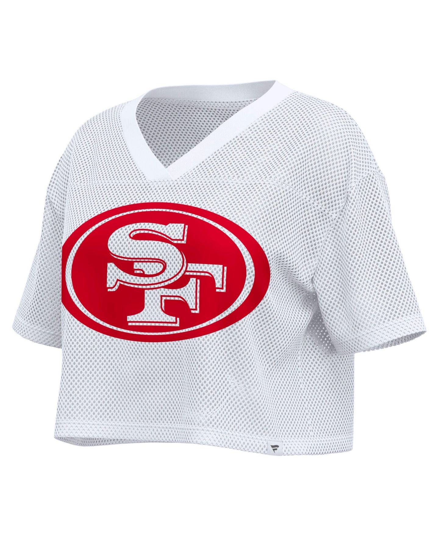 Женский топ Fanatics San Francisco 49ers Oversized Mesh V-Neck Short-Sleeve Jersey — фото 2