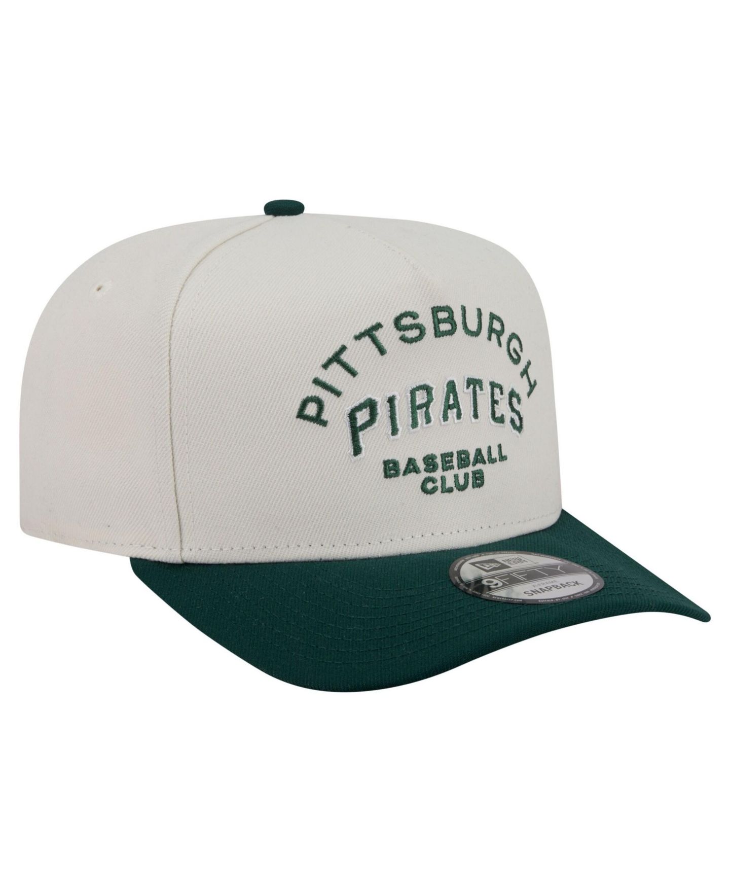 Мужская кепка New Era Cream/Dark Green Pittsburgh Pirates Chrome A-Frame 9FIFTY Snapback Hat — фото 3