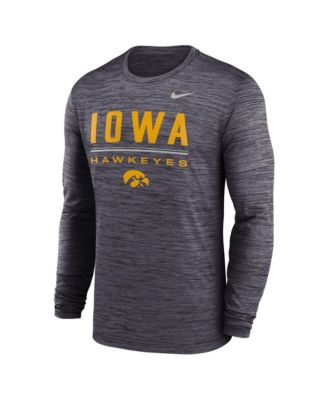 Men's Black Iowa Hawkeyes Sideline Velocity Dri-FIT Long Sleeve T-Shirt