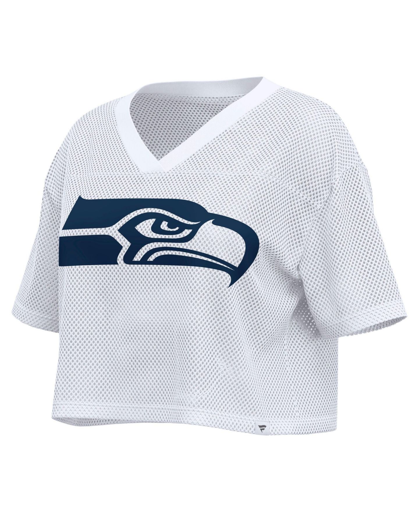 Женский топ Fanatics Seattle Seahawks Oversized Mesh Cropped V-Neck Jersey — фото 2