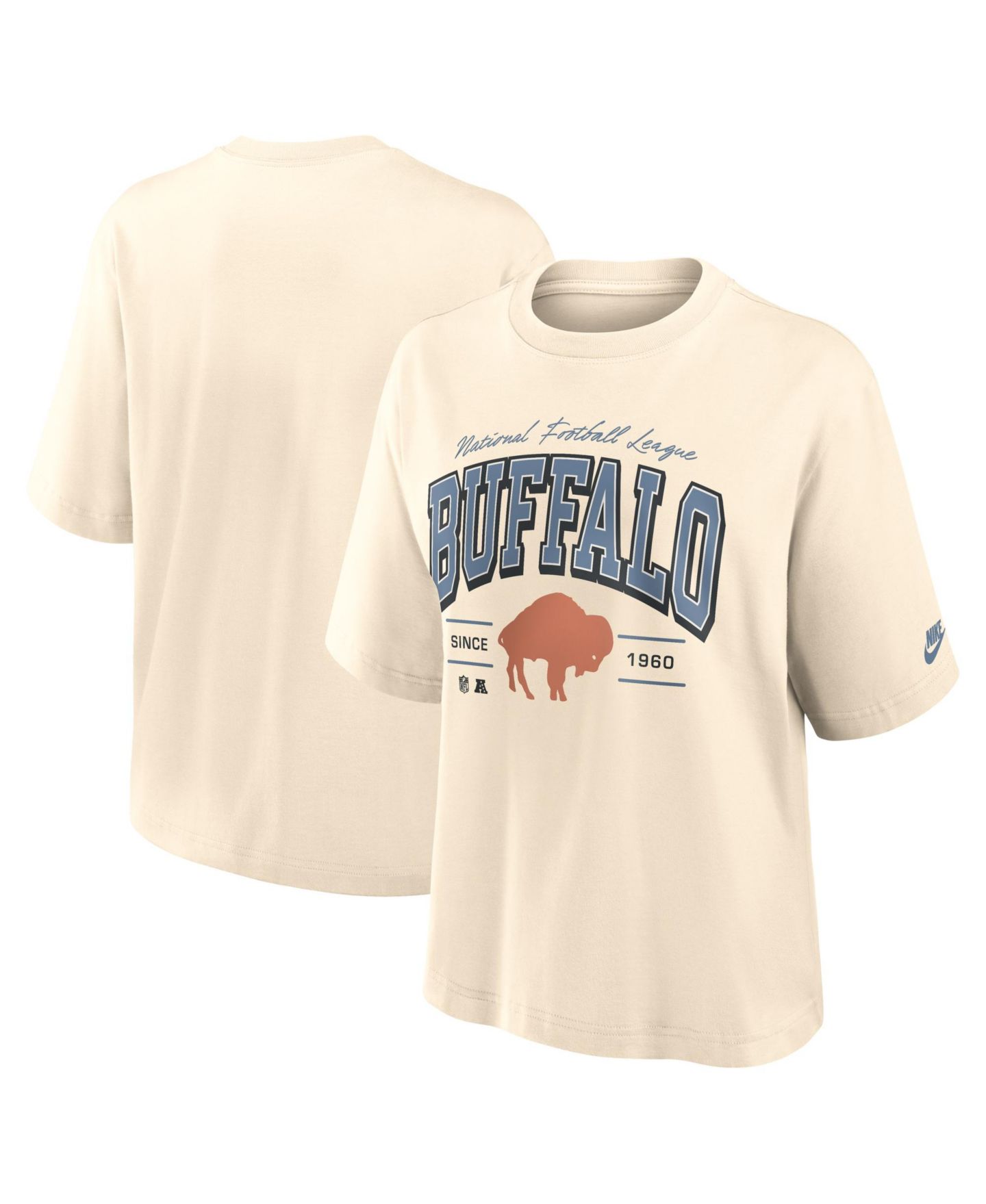 Женская футболка Nike Cream Buffalo Bills Vintage Mod Boxy — фото 1