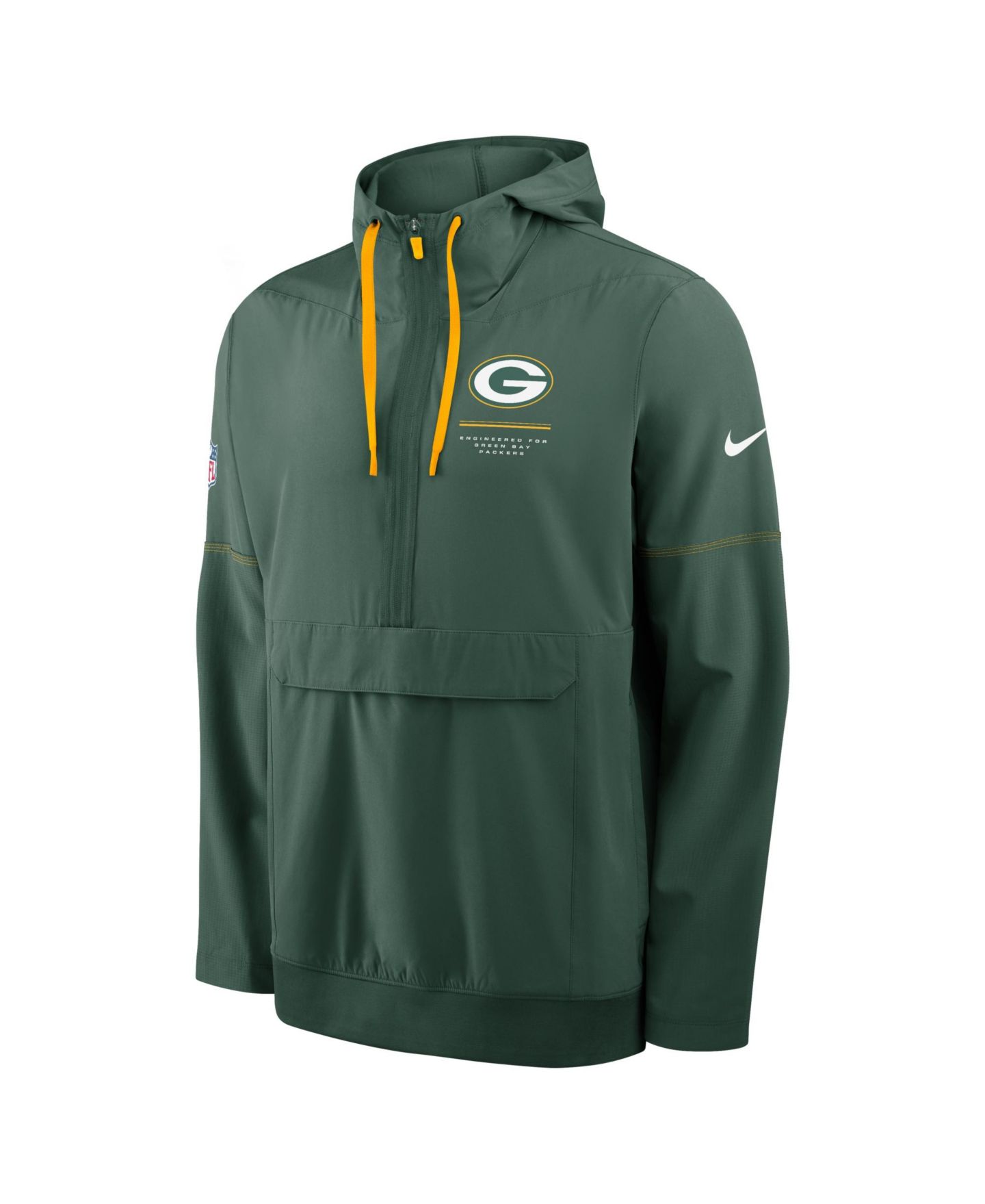 Мужское худи Nike Green Bay Packers Sideline Logo Glory Anorak Half-Zip — фото 2