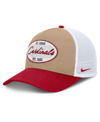 Men's Khaki/Red St. Louis Cardinals Rise A-Frame Trucker Adjustable Hat