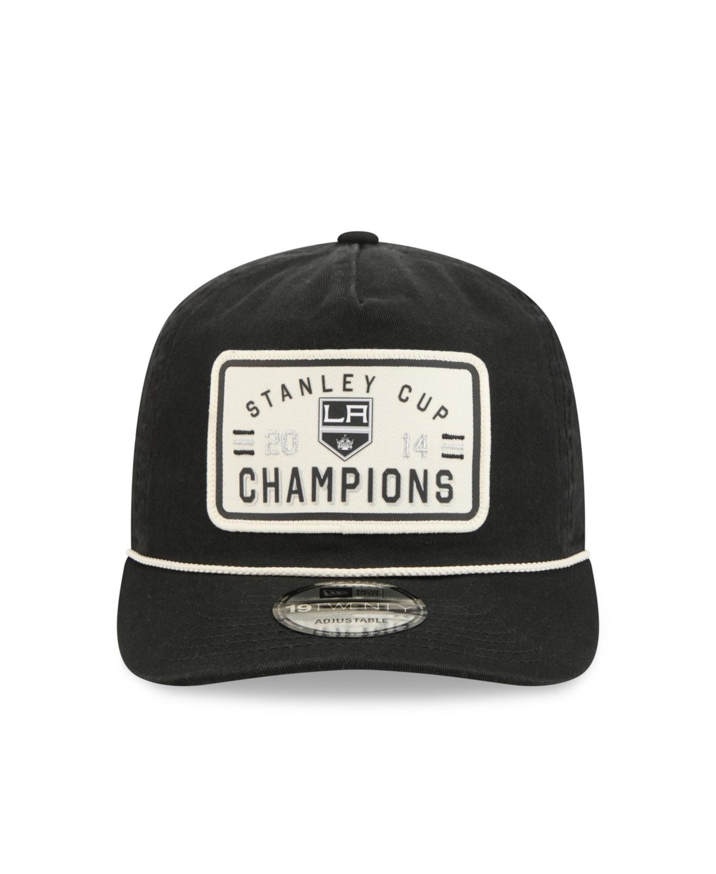 Мужская кепка New Era Black Los Angeles Kings Throwback Stanley Cup Champions Side Patch 19TWENTY Adjustable Hat — фото 2