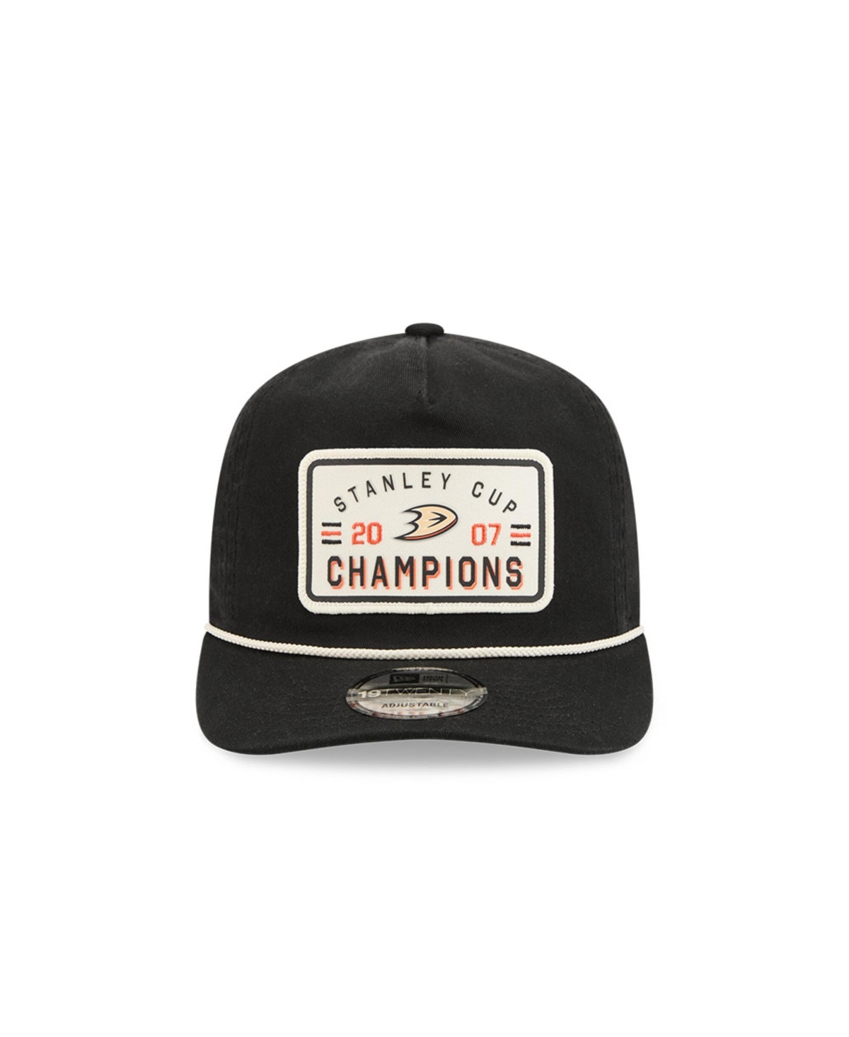 New Era Men's Black Anaheim Ducks Throwback Stanley Cup Champions Side Patch 19TWENTY Adjustable Hat