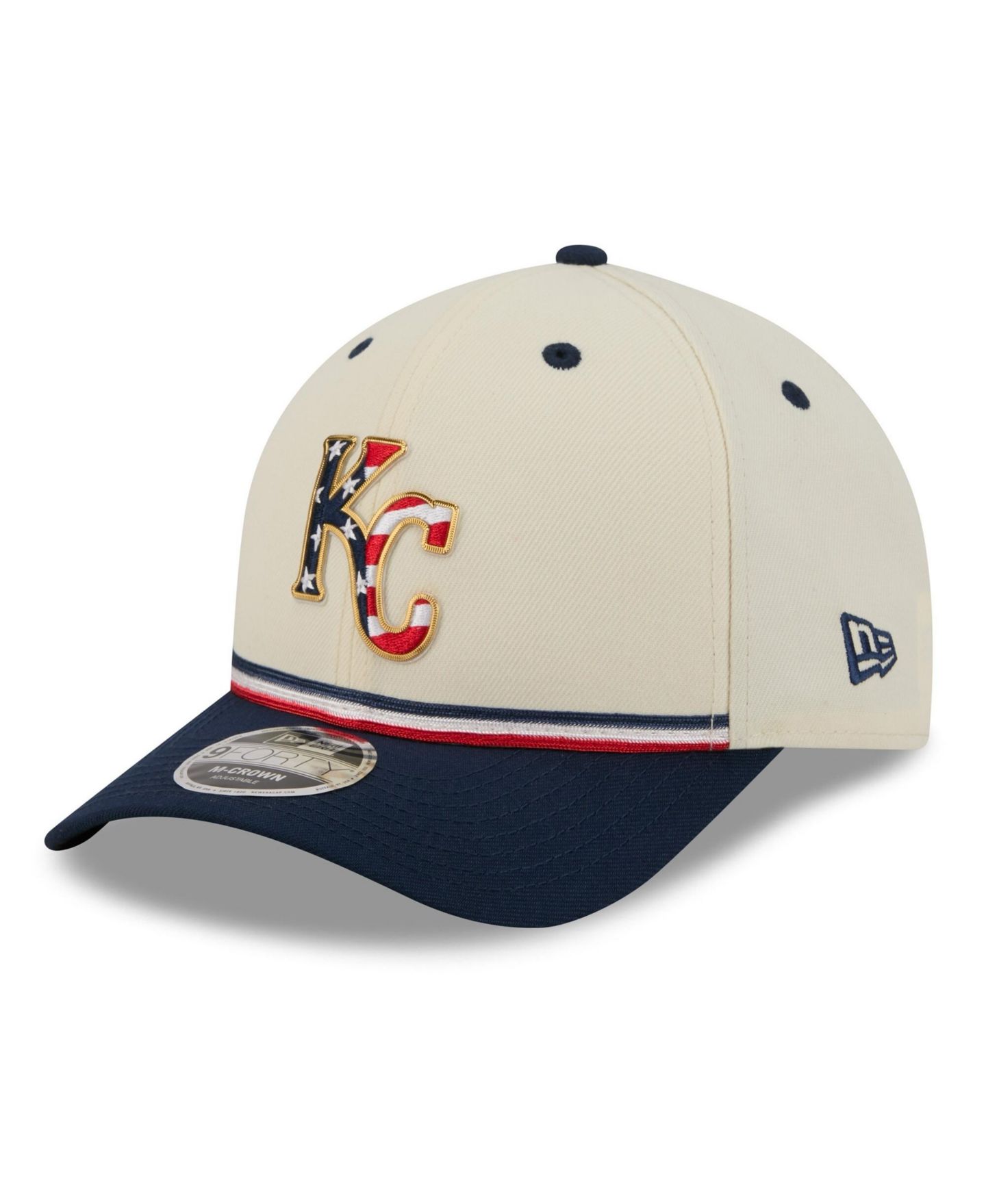 Детская кепка New Era Cream/Navy Kansas City Royals USA 250 9FORTY M-Crown Adjustable Hat — фото 3