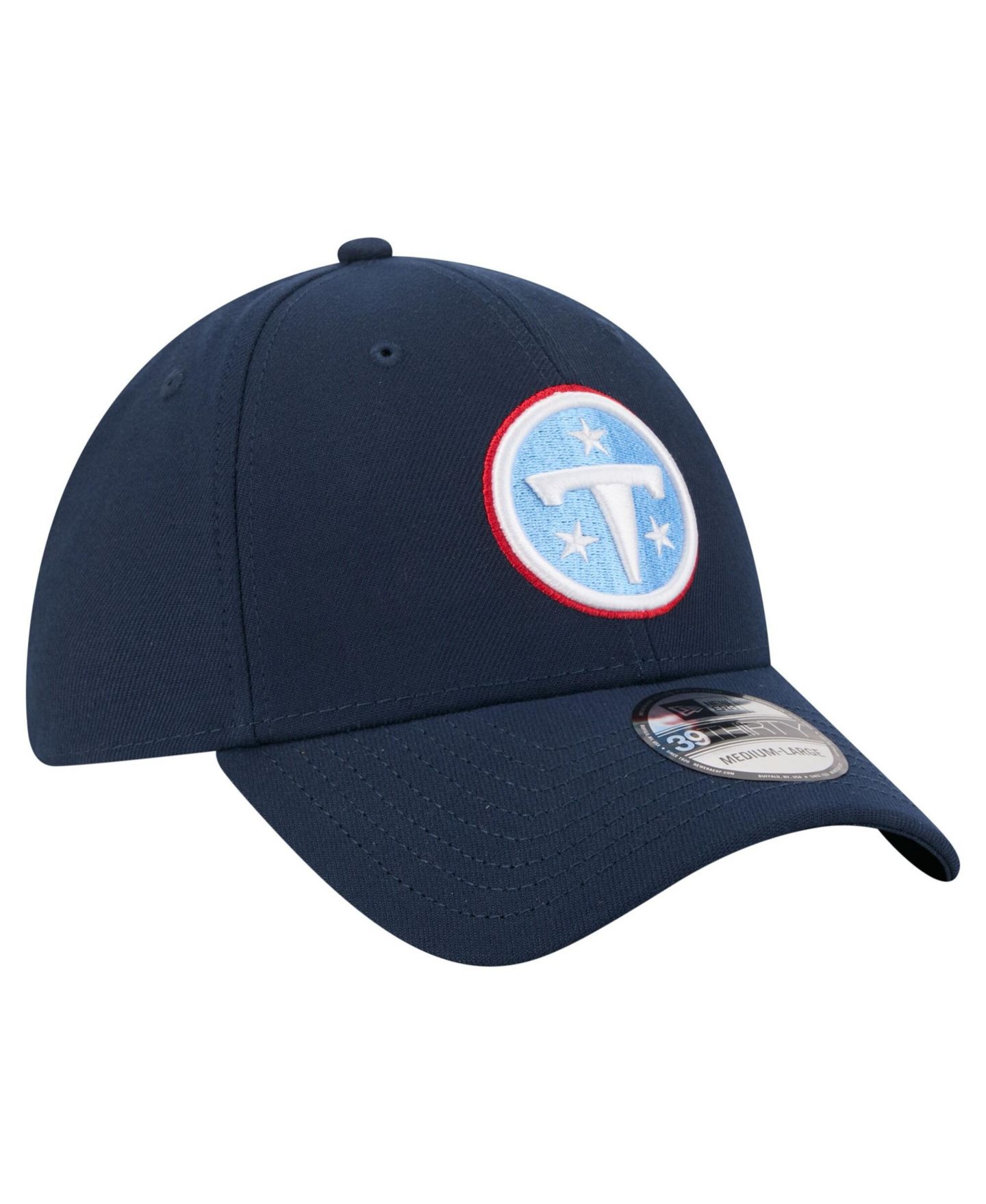 Мужская кепка New Era Navy Tennessee Titans Core Team 39THIRTY Flex Hat — фото 3