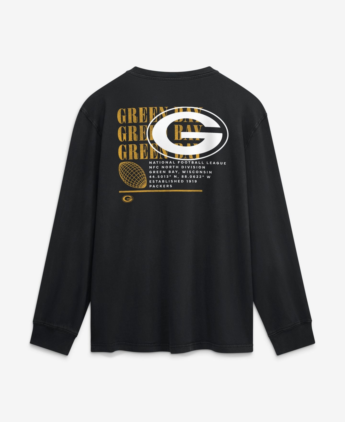 Мужская футболка Fanatics Black Green Bay Packers Relaxed Fullback Drive Long Sleeve Fashion — фото 3
