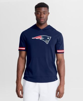 Men's Navy New England Patriots Optimal Play Short Sleeve Hooded T-Shirt