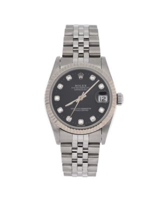 Oyster Perpetual Datejust Automatic Watch in Stainless Steel and White Gold with Diamond Markers 31mm