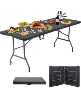 Folding Table Heavy Duty Plastic Utility Indoor Outdoor Party Dining Lock Function