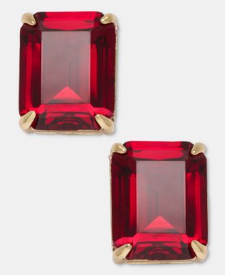 Rectangular Stone Stud Earrings