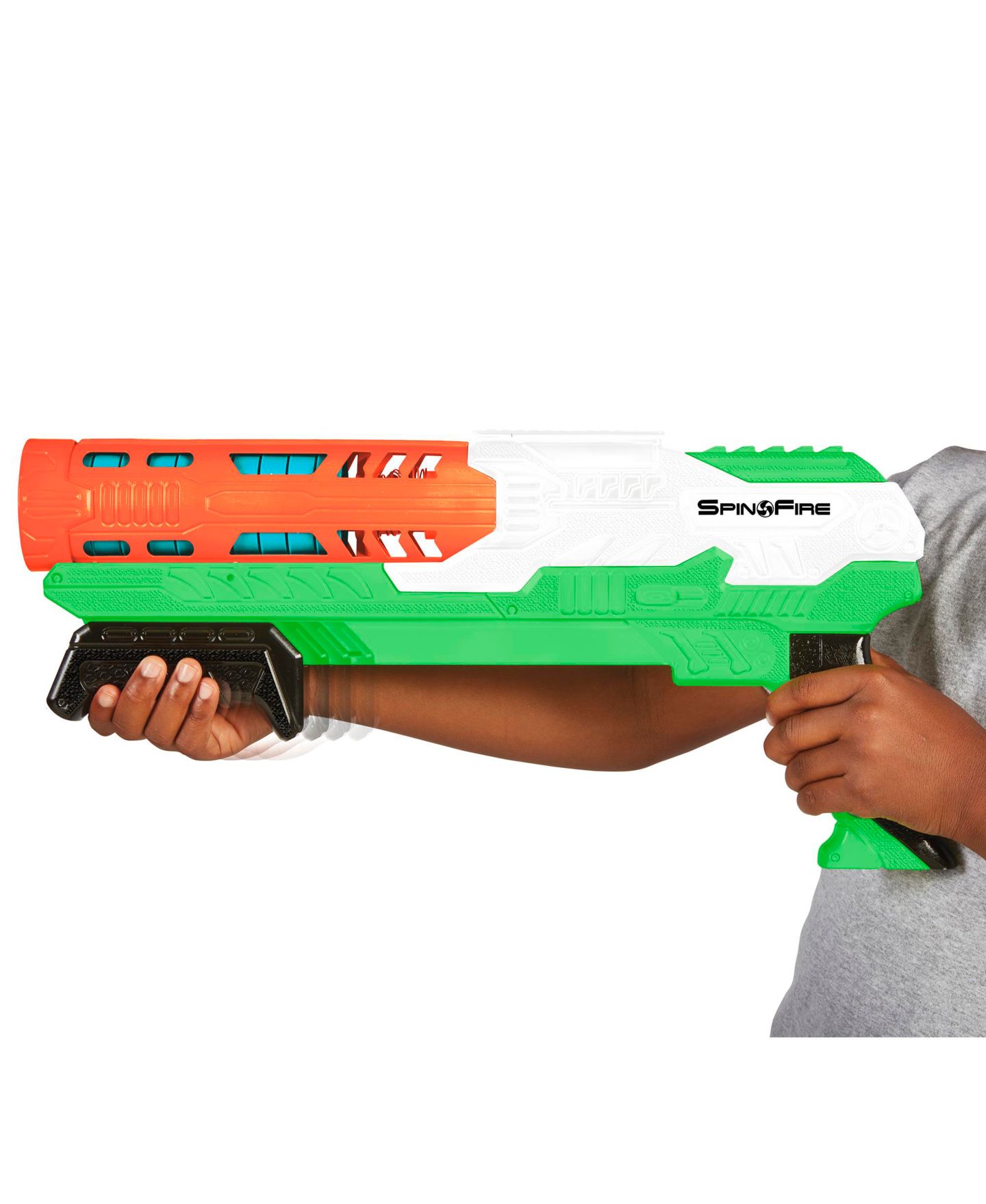 Детская игрушка Air Warriors Spin Fire Long-Distance Blaster (No-Battery), Includes 10 Spinners, Ages 6+, цвет: Open Miscellaneous — фото 5