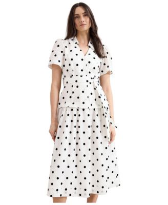 Women's Adele Polka-Dot A-Line Midi Dress