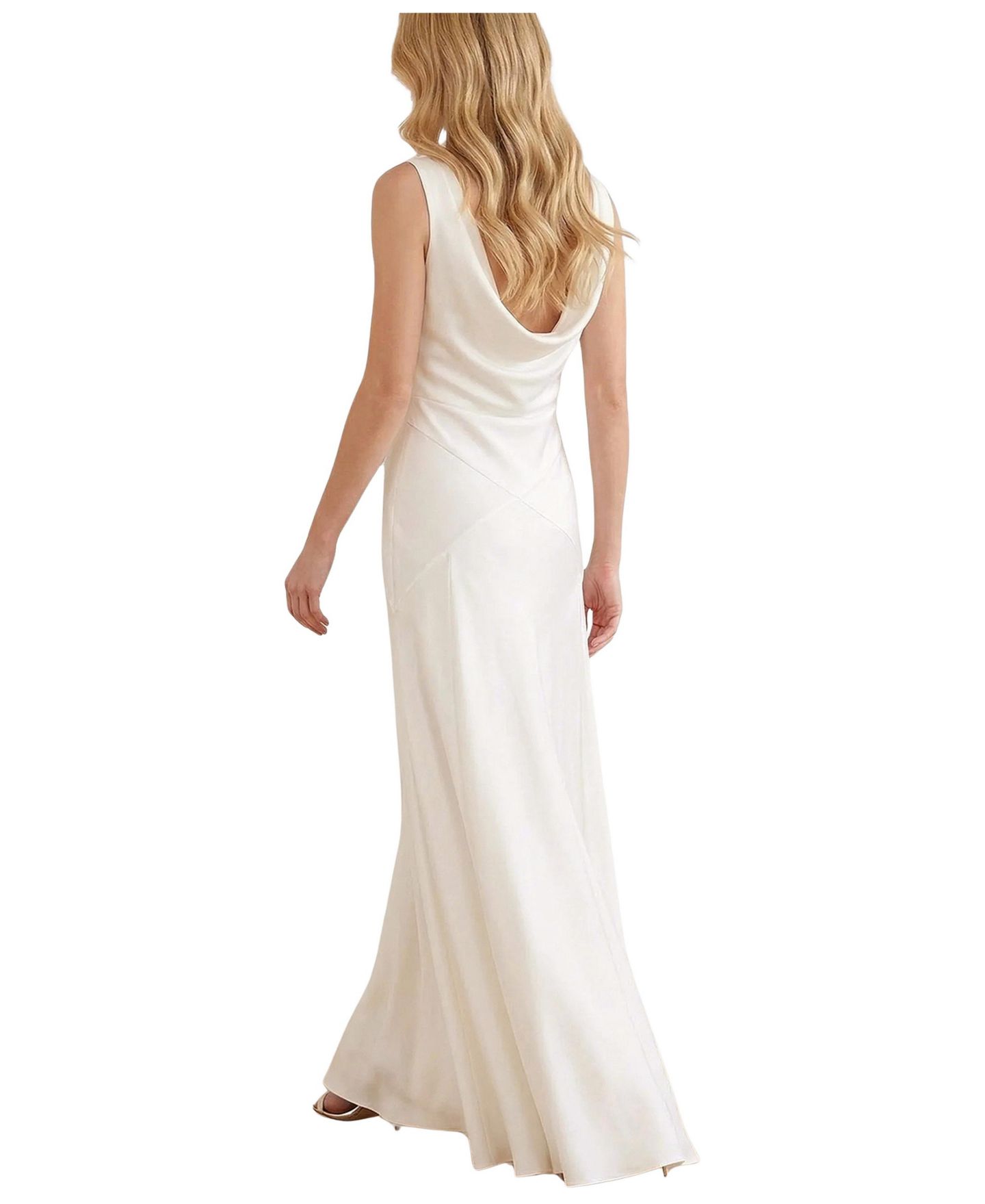 Женское платье Needle & Thread Evangeline Satin Sleeveless Cowl Neck Gown, цвет: Меловой — фото 2