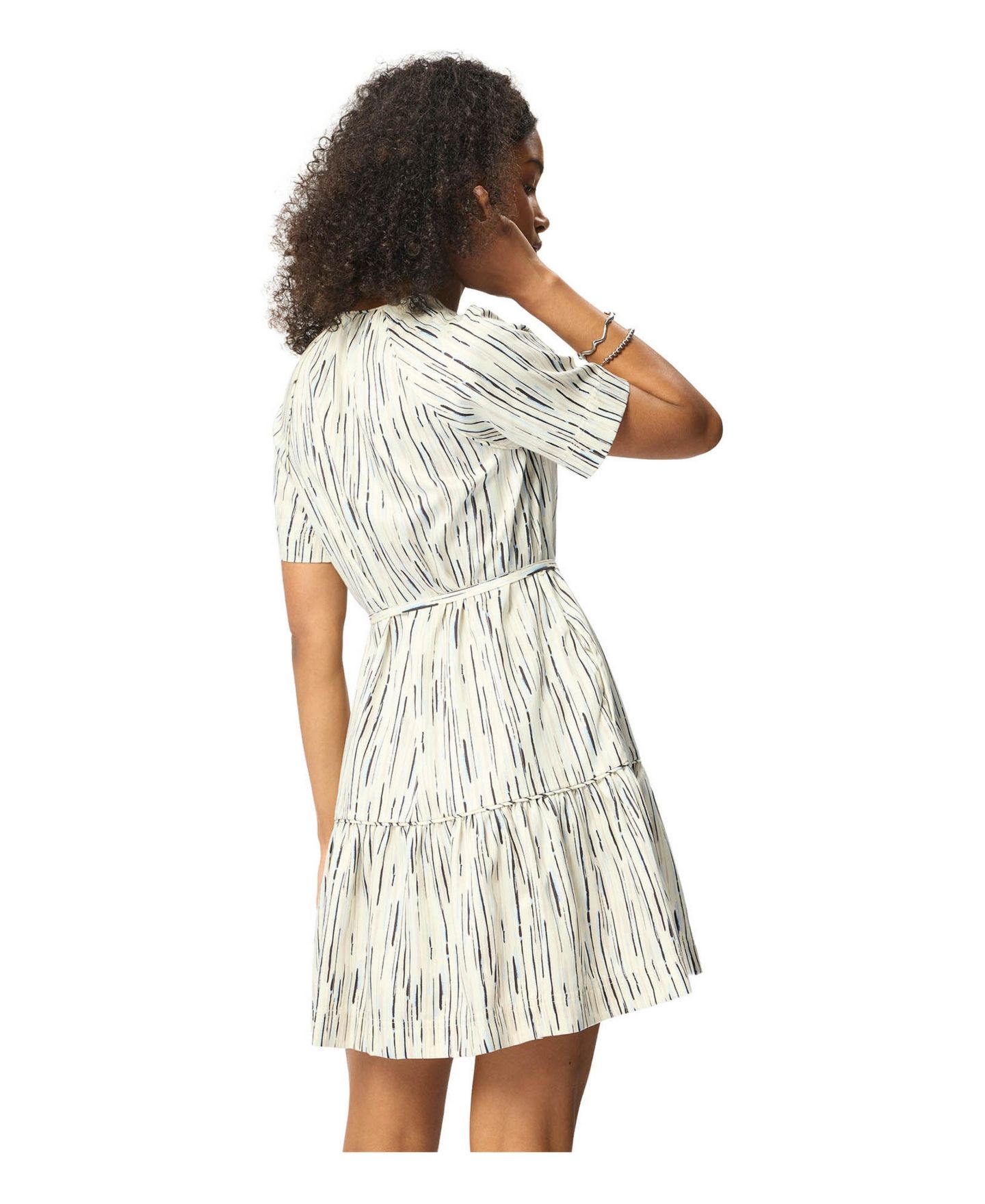 Женское платье Whistles Abstract Stripe Short, цвет: Слоновая кость / Разноцветный — фото 3