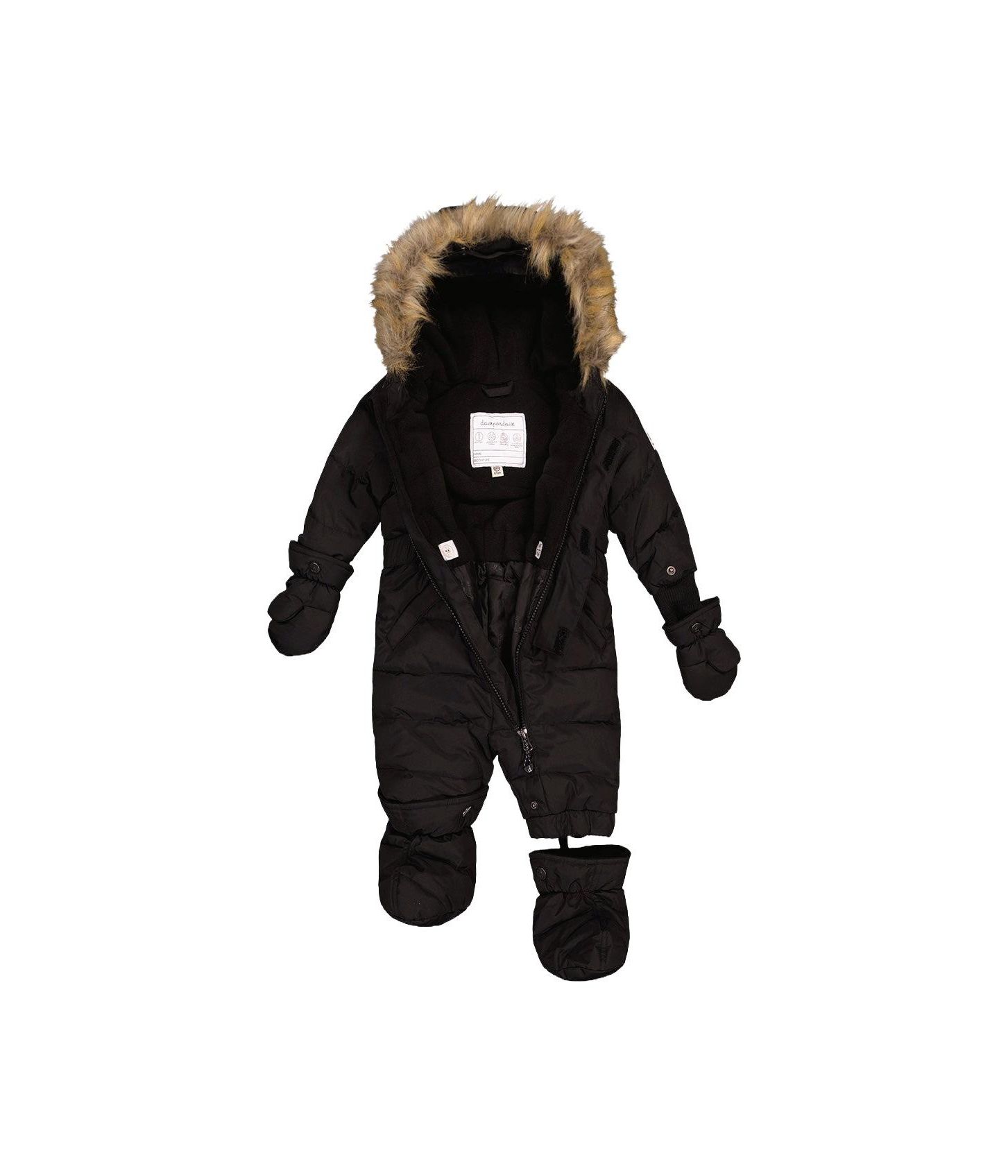 Комбинезон Deux par Deux ( 6M to 24M) Unisex Original One Piece Puffy Snowsuit with Removable Mittens and Boots для мальчиков-малышей, цвет: Чёрный — фото 6
