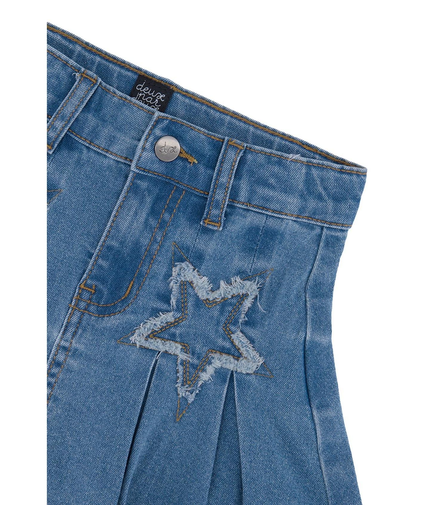 Юбка Deux par Deux (size 6 to 14) Pleated для девочек, цвет: Тёмно-синий джинсовый — фото 6