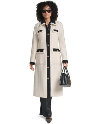 Women's Wool-Blend Long Colorblock Coat