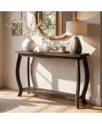 Solid Wood Console Table for Entryway, 41.3-Inch Sofa Table | Small Farmhouse Entrance Furniture with Storage for Living Room
