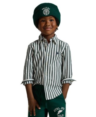Boys' 2T-7 Striped Cotton Poplin Shirt