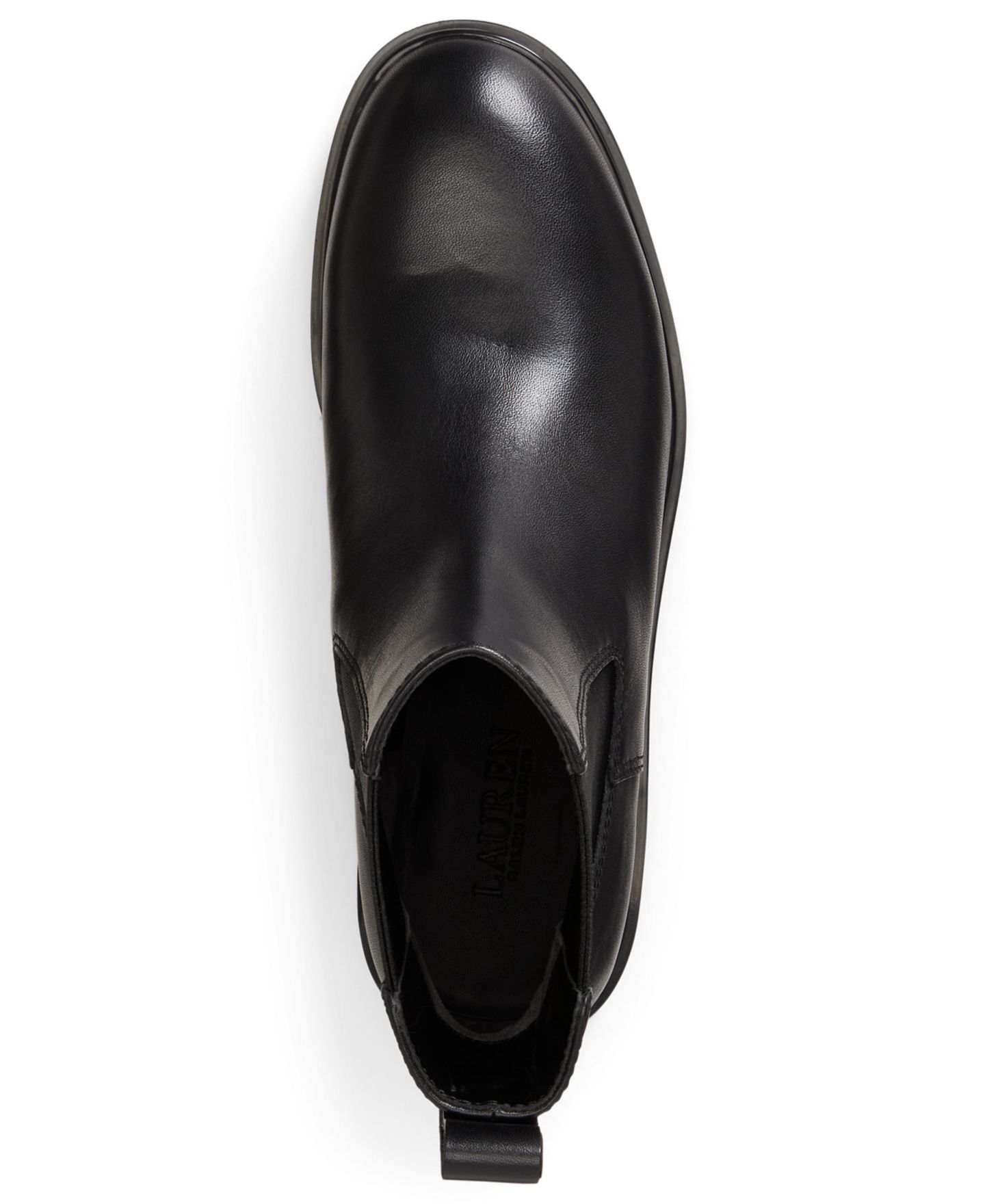 Женские ботинки Lauren Ralph Lauren Allyson Block Heel Chelsea, цвет: Чёрный гладкий кожаный — фото 4