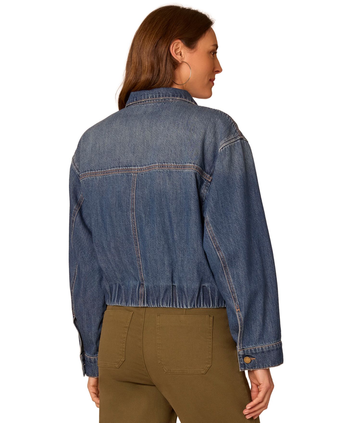 Женская куртка Democracy Petite Denim Bubble-Hem, цвет: Синий — фото 3