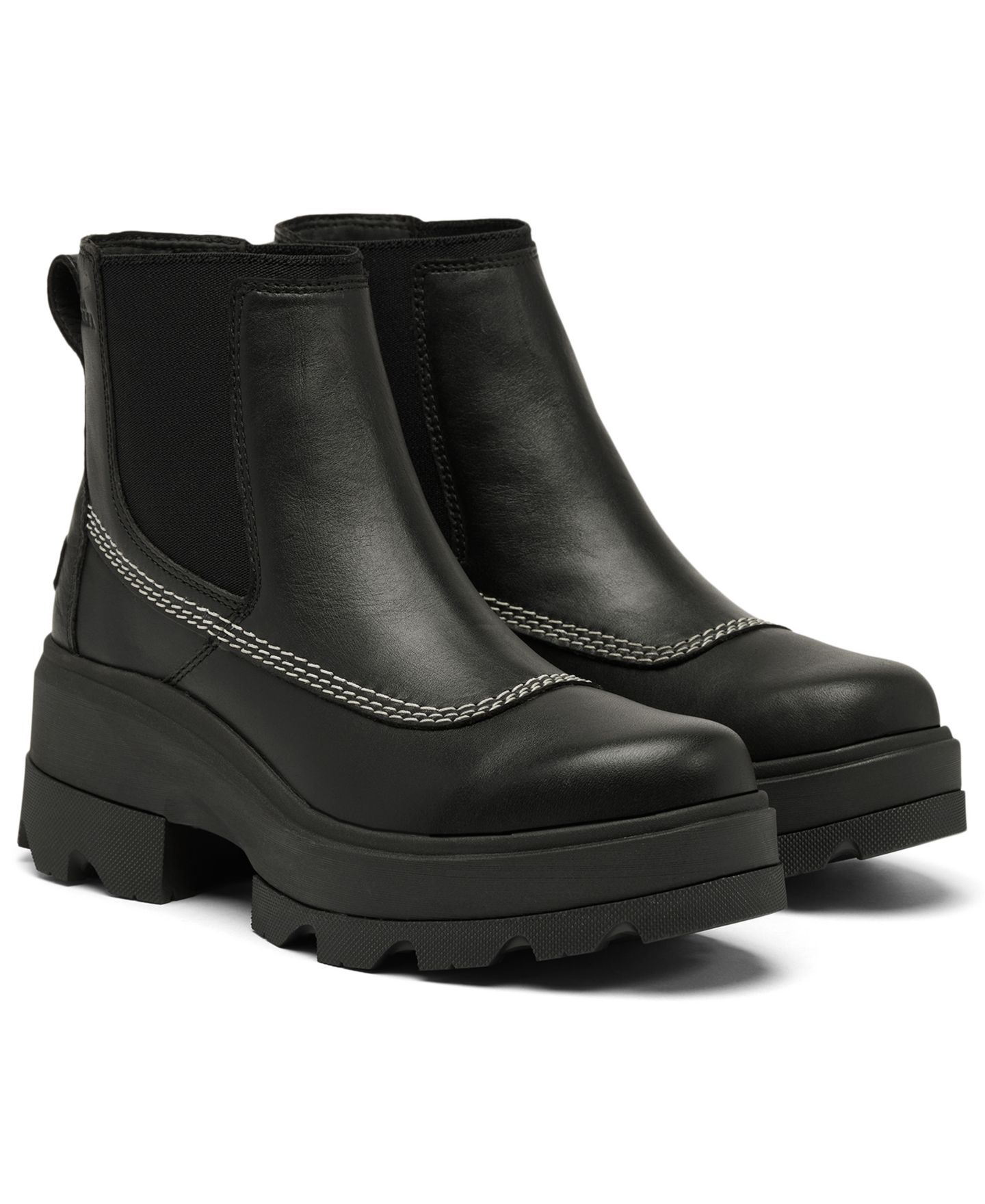 Женские ботинки Sorel Joan Frwd Chelsea Slip-On Booties, цвет: Чёрный / Выбеленный — фото 9