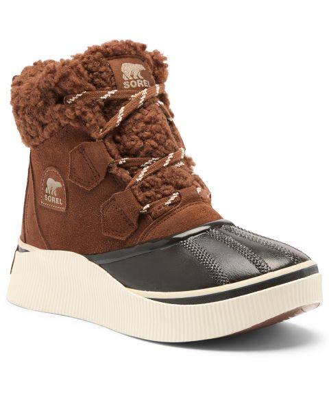 Женские ботинки Sorel Out N About IV Chillz Waterproof Lace-Up Booties, цвет: Каштаново-рыжий / Чёрный
