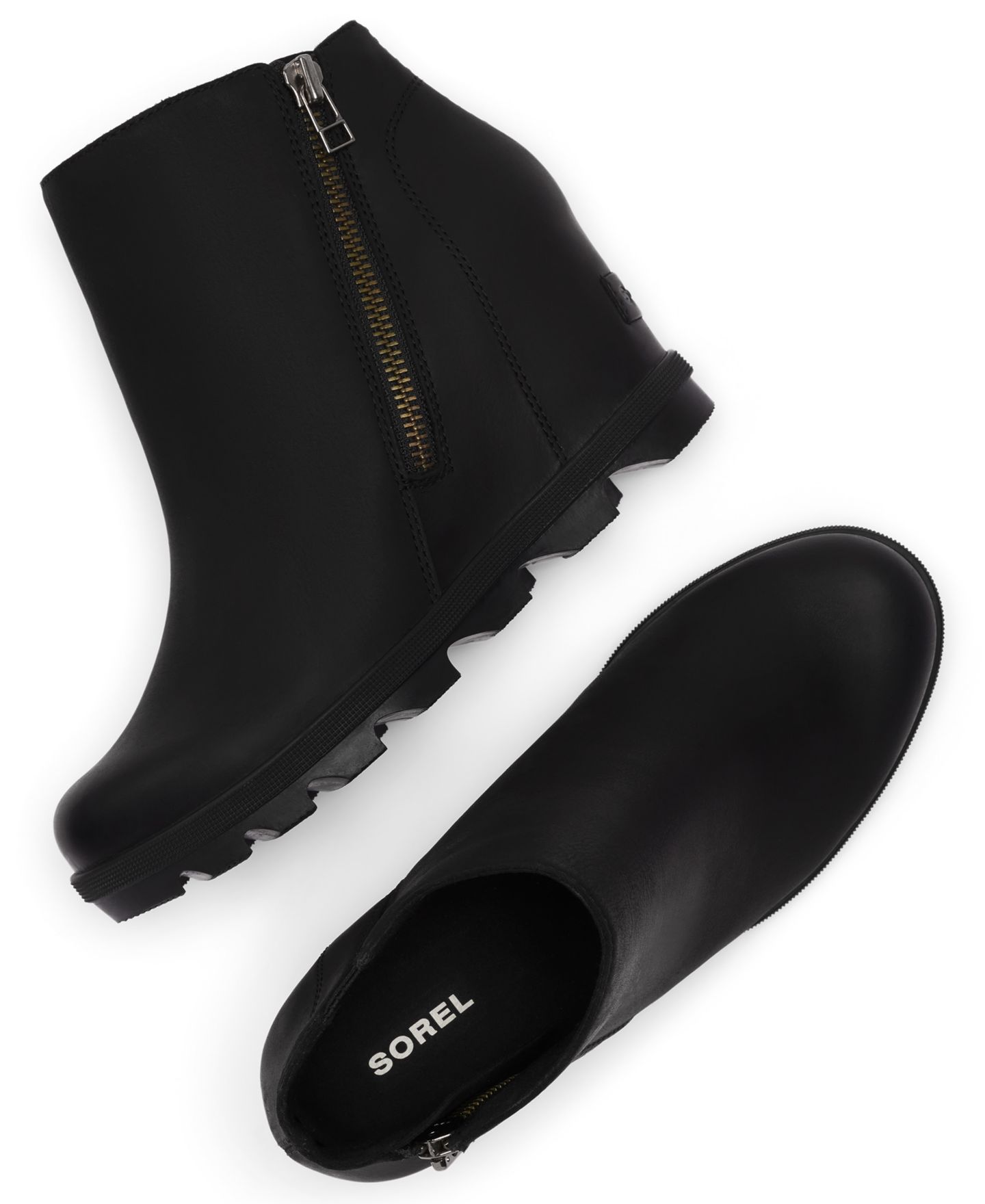 Женские ботинки Sorel Joan Rhapsody Zipper Wedge Booties, цвет: Чёрный — фото 7
