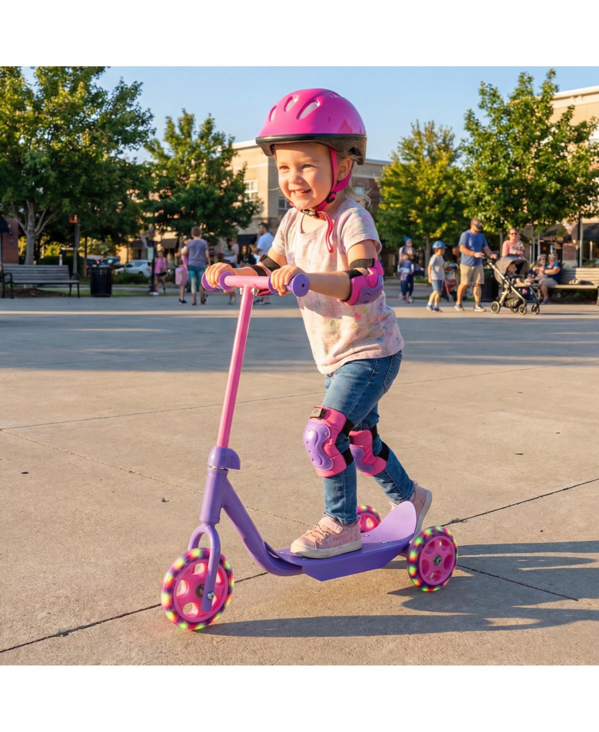 Slickblue Kids 3-Wheel Scooter with Led Wheels and Anti-Slip Deck
