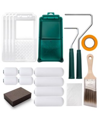 Paint Roller Kit Foam Mini Covers Tray Liners Brush Supplies Walls Trim Ceilings