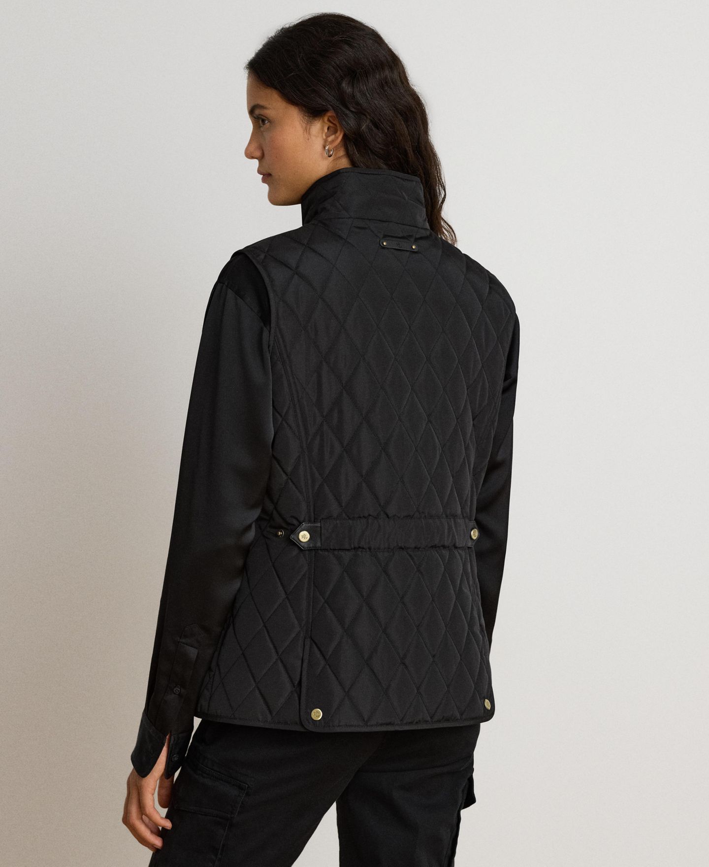 Женский жилет Lauren Ralph Lauren Lined Diamond-Quilted Vest, цвет: Чёрный — фото 5