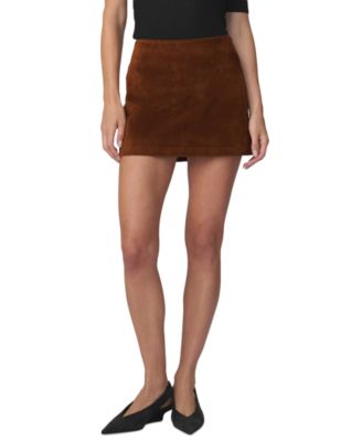 Women's Faux Suede A-Line Mini Skirt