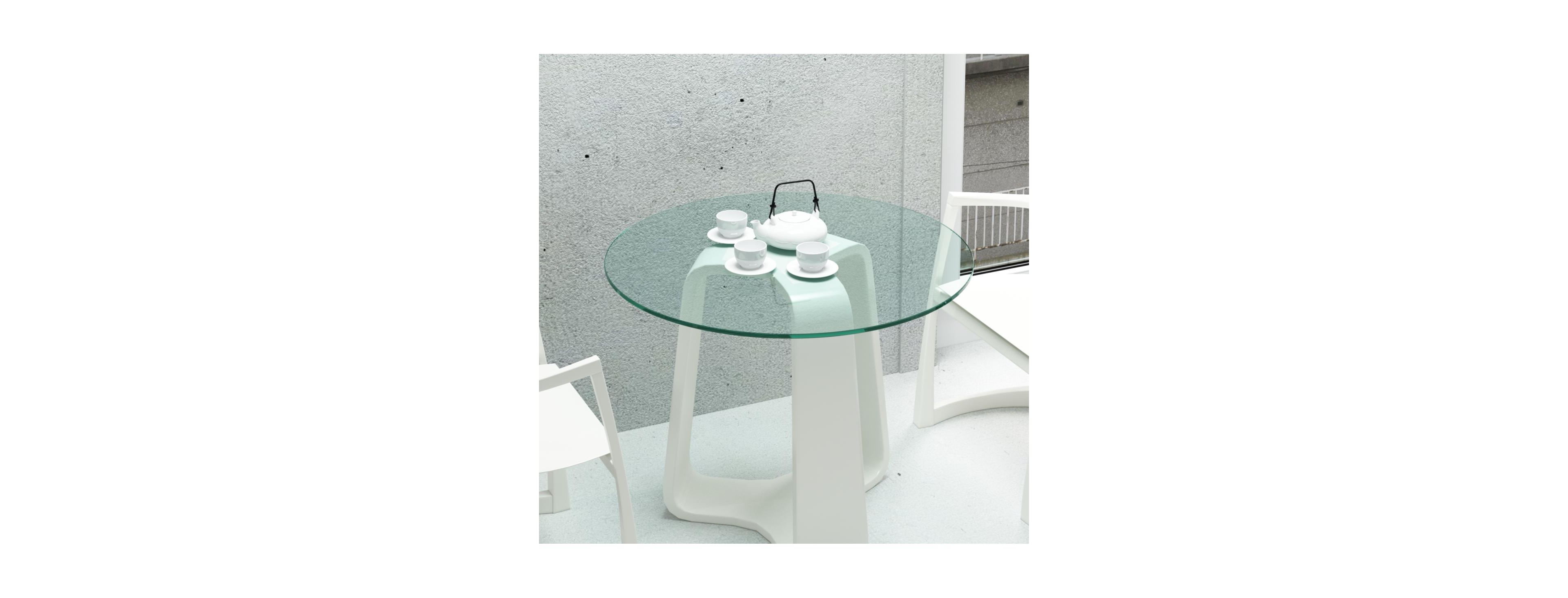 Streamdale Furniture 30" Round Tempered Glass Table Top, 1/4" Thick, Flat Polished Edge