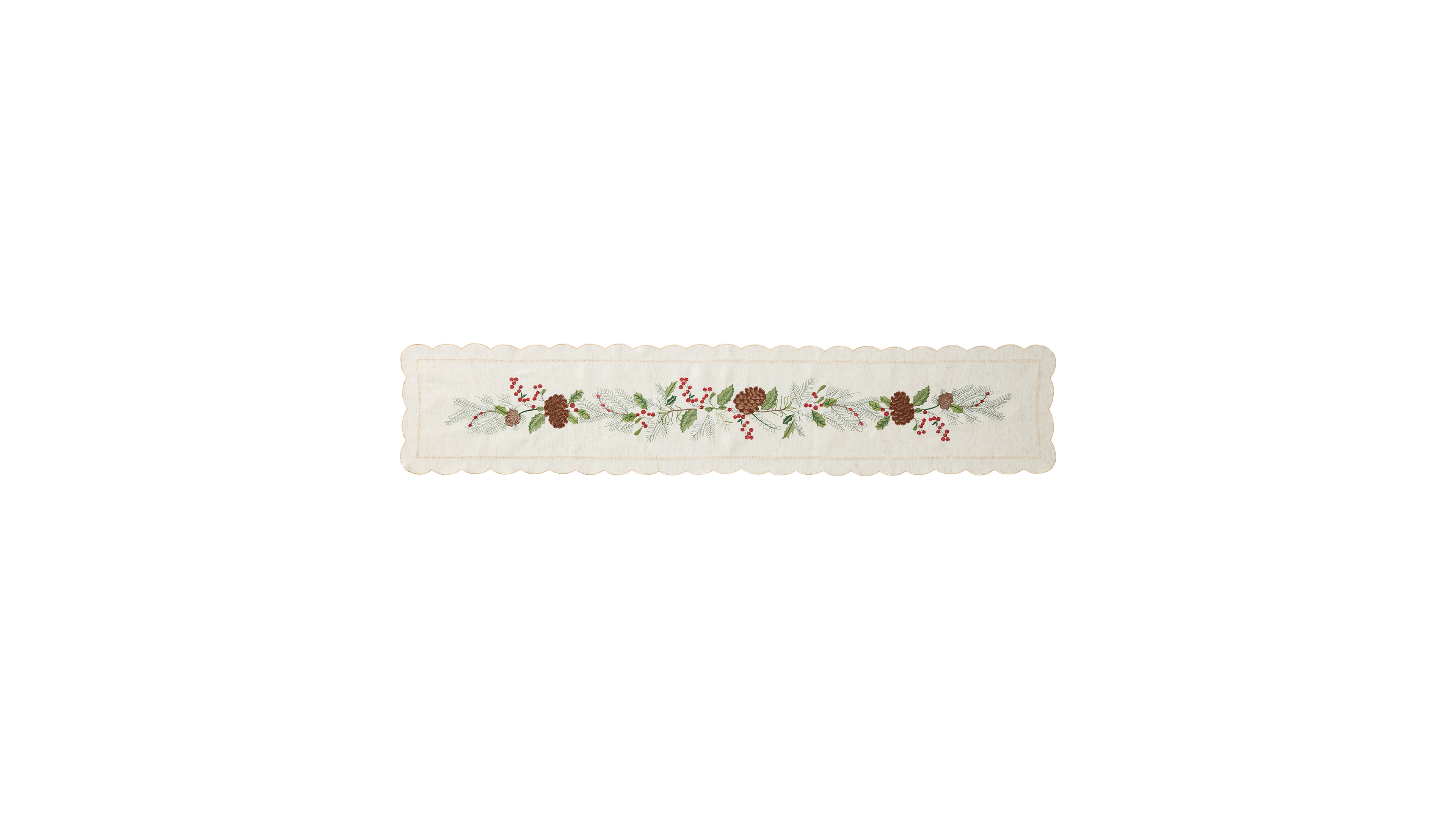 Elrene Rustic Winter Botanical Embroidered Table Runner, 13" x 70"