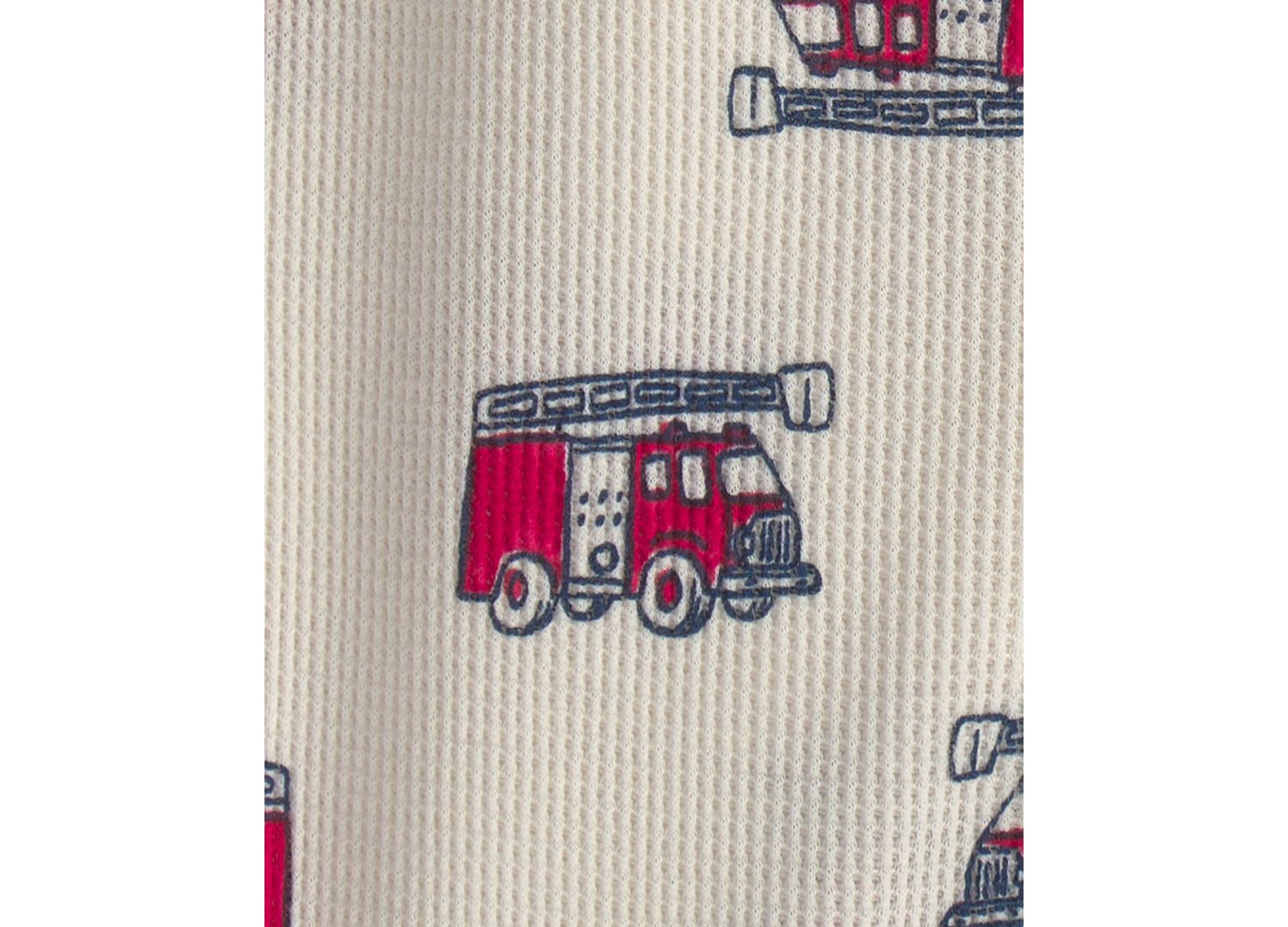 Carters Baby Boys' Firetrucks Thermal Snug Fit Footed Long-Sleeve Pajama
