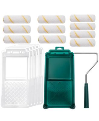 Paint Roller Kit Mini Frame Tray Liners Fiber Covers Wall Cabinet Furniture