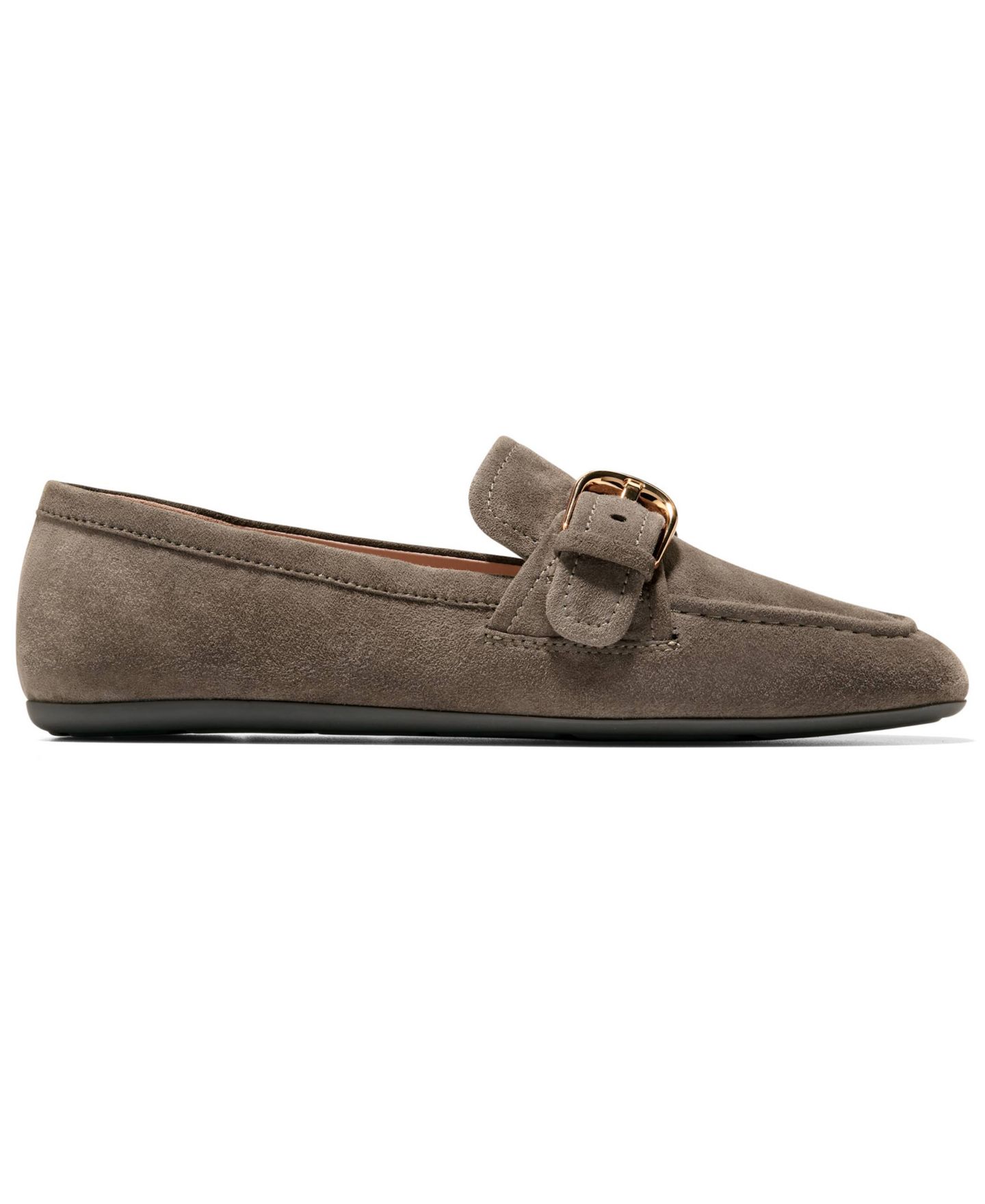 Женские туфли Cole Haan Grand Ambition Alette Slip-On Buckle, цвет: Оливковый замшевый — фото 2