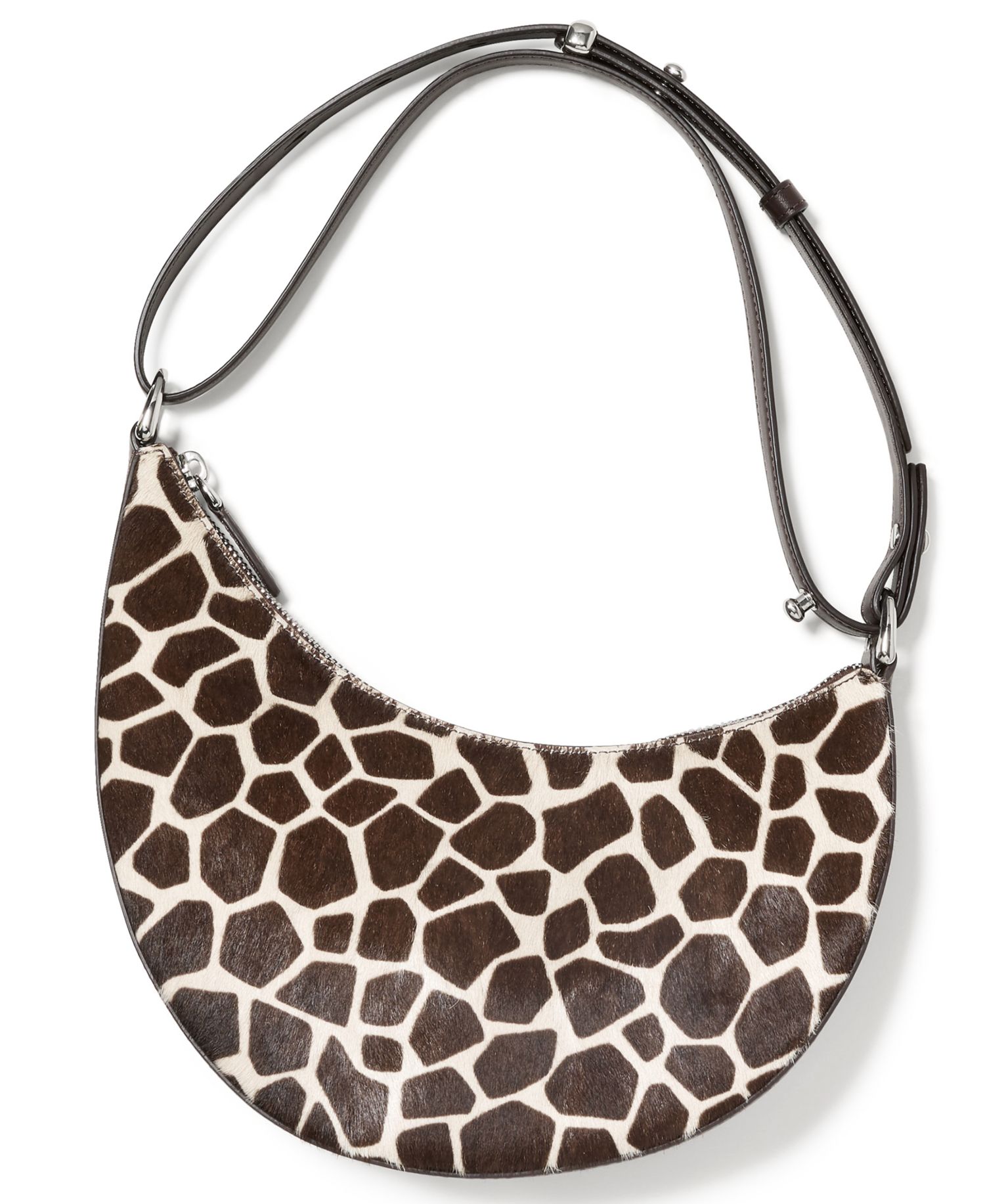 Duo Small Giraffe Print Calf Hair Crossbody Bag
