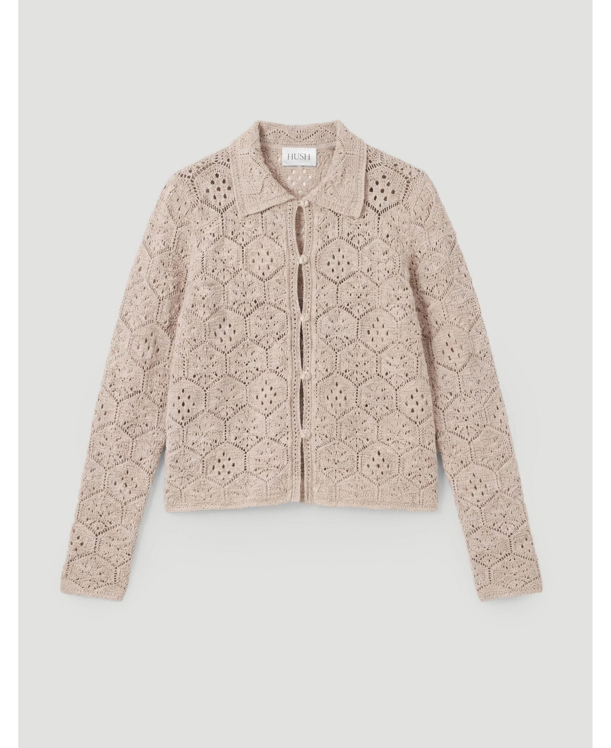 Hush Women's Crochet Cotton Long Sleeve Cardigan