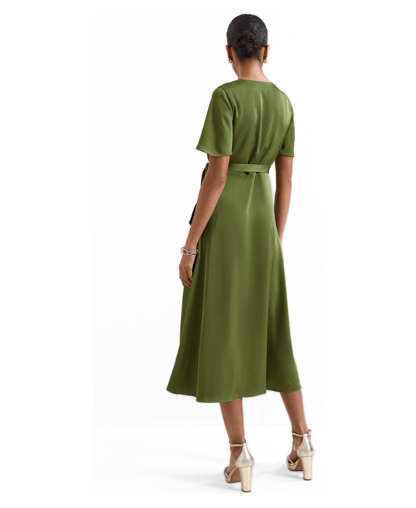 Женское платье Phase Eight Julissa V-Neck Satin, цвет: Зелёный — фото 6