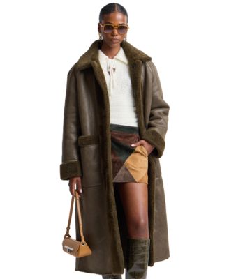 Women's Reversible Faux Shearling Maxi Coat