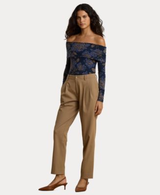 Women's High-Rise Pleated Bi-Stretch Twill Jodhpur Pants