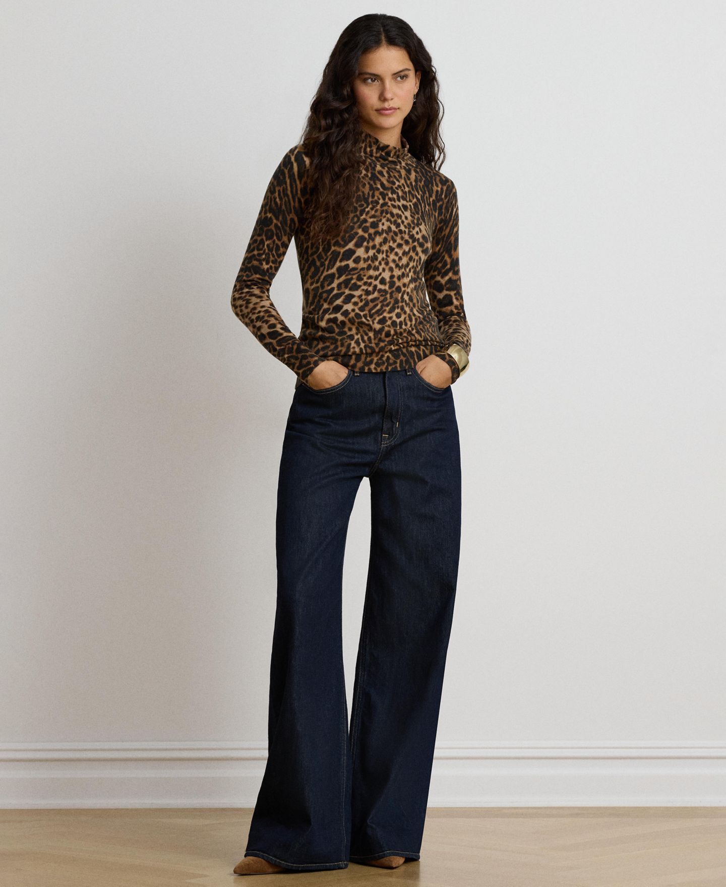 Женский свитер Lauren Ralph Lauren Ocelot-Print Mock Neck Long-Sleeve Sweater, цвет: Рыжевато-коричневый разноцветный — фото 3