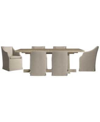 Tribeca 7-Piece Rectangle Dining Set (Table & 6 Upholstered Arm Chairs)
